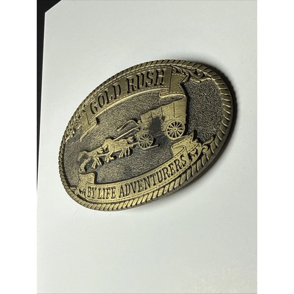 The Great American Buckle Co. Gold Rush By Life Adventures Vintage Belt Buckle